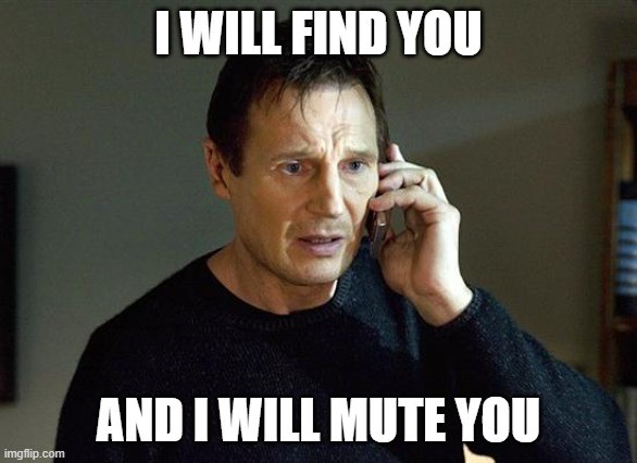 Wenn jemand Hintergrundgeräusche in einer 90-Personen-Videokonferenz erzeugt...