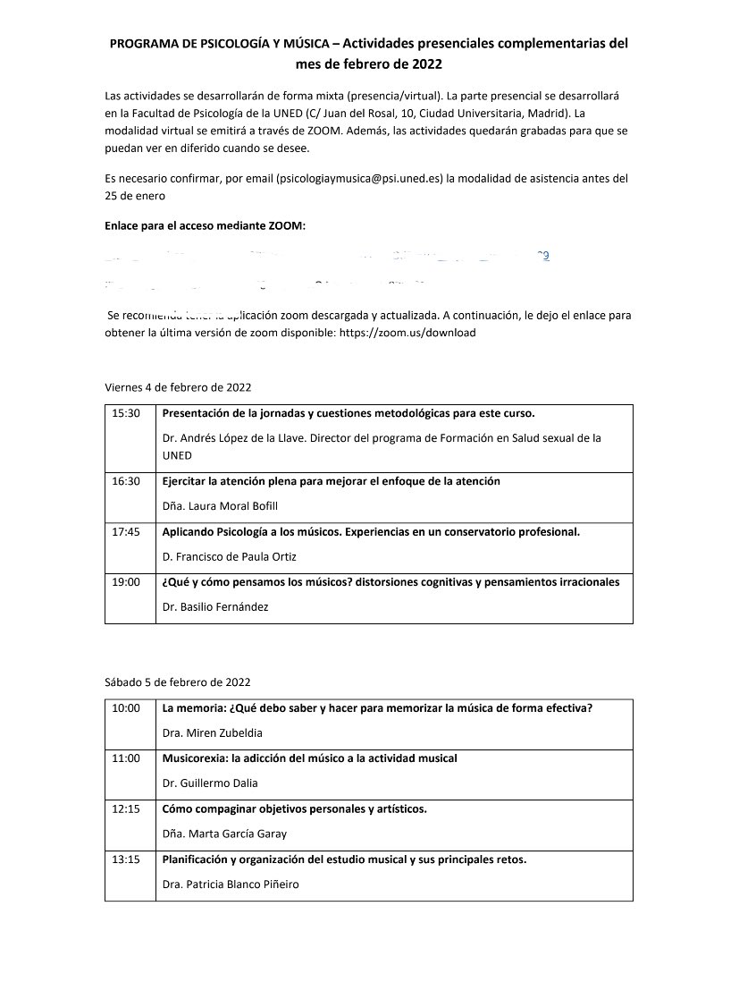 Los días4 y 5 de febrero se celebrarán unas actividades complementarias. Este es el programa
