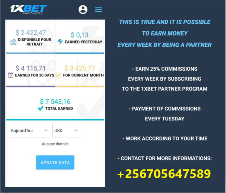 jak_derry's tweet photo. Become a 1XBET partner/Affiliate and earn 25% of the companies profits every Tuesday, Tuesday is paying day of a minimum of 30$. Join the WhatsApp group through this link https://t.co/4Dh3C7Tkhk for more inquiries. Account creation is free, training is freeeee https://t.co/i90FNc92sF
