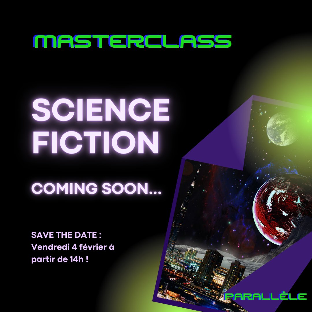 🔴Vendredi 4 Février - 14h sur Teams

La masterclass du #MBADMB vous fait découvrir la #ScienceFiction et comment la #TransfoNum a révolutionné l'expérience UX 🚀

#gogogo #Parallele #SciFi #masterclass