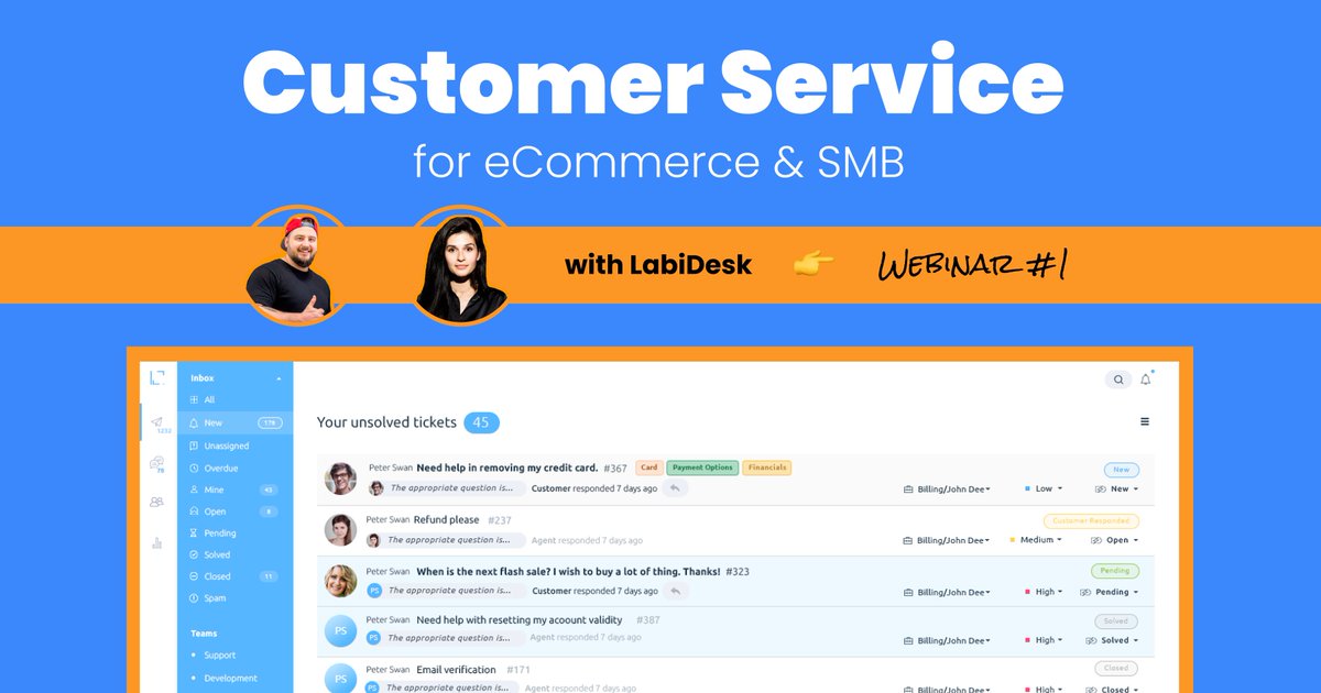 ivanna_wendel's tweet image. Hey Folks👋,
Today we are going to do our 1st Webinar for LabiDesk all-in-one Customer Service solution for eCommerce and Small &amp;amp; Medium Size business.

Join us and get a chance to win FREEBIEs!
👇👇👇facebook.com/events/2960065…
Jan 20th 🙌🏼
🗓 11PM UTC+7
⏰ 8am PST/10am CT/11am EST