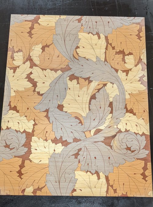 My first piece of #marquetry.   Unfortunately I was a little agressive with the sanding when removing<a href="/tag/marquetry"class="tags">#marquetry</a>