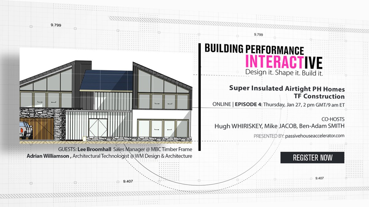 Many a time have I come across projects using @MBCTimberFrame. Next week the Building Performance Interactive is going to be looking at why their system is a good fit for #Passivhaus builders.

Register to join the call:

passivehouseaccelerator.zoom.us/meeting/regist…

@PHAccelerator @Partel_Passive