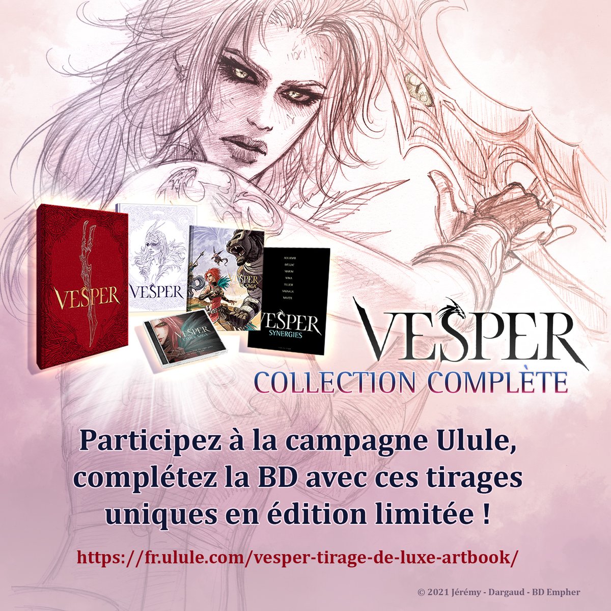 70%, nous sommes proches du but !
N'attendez plus pour participer, vous pourriez louper certaines éditions limitées !
fr.ulule.com/vesper-tirage-…