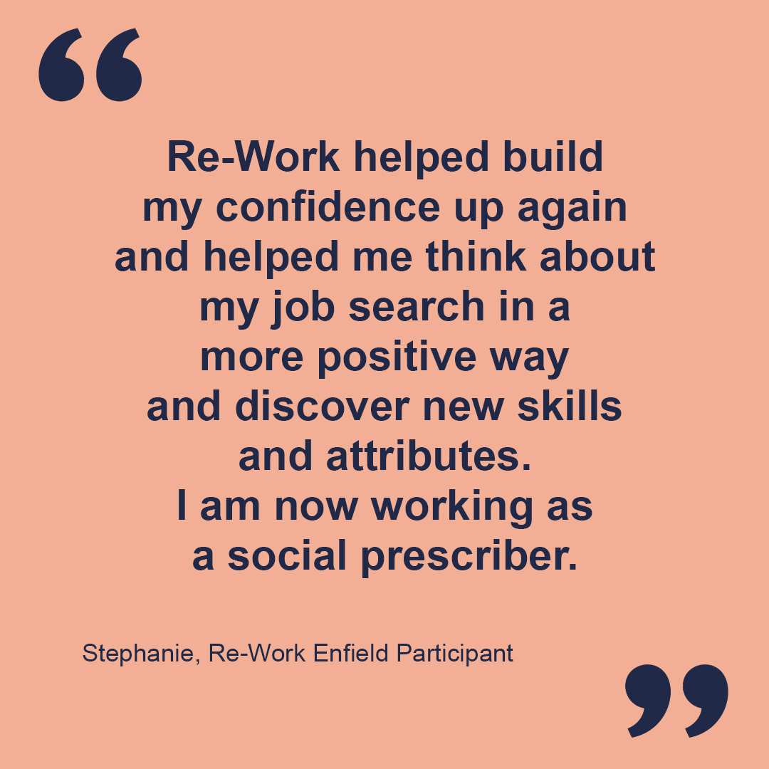 Starting on 3rd February, we are running a 6-week course online, to get people back into work. Re-Work is a free employment support programme designed to work with those who are unemployed. If you would like to sign up, please contact: info@reworkenfield.com