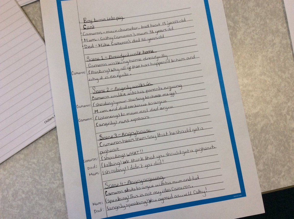 ChilternY6's tweet photo. This week, the class have enjoyed using Pig Heart Boy to write play scripts.
#makinglearningirresistible
@ChilternSch 
@malorieblackman https://t.co/ZMPe59YlY8