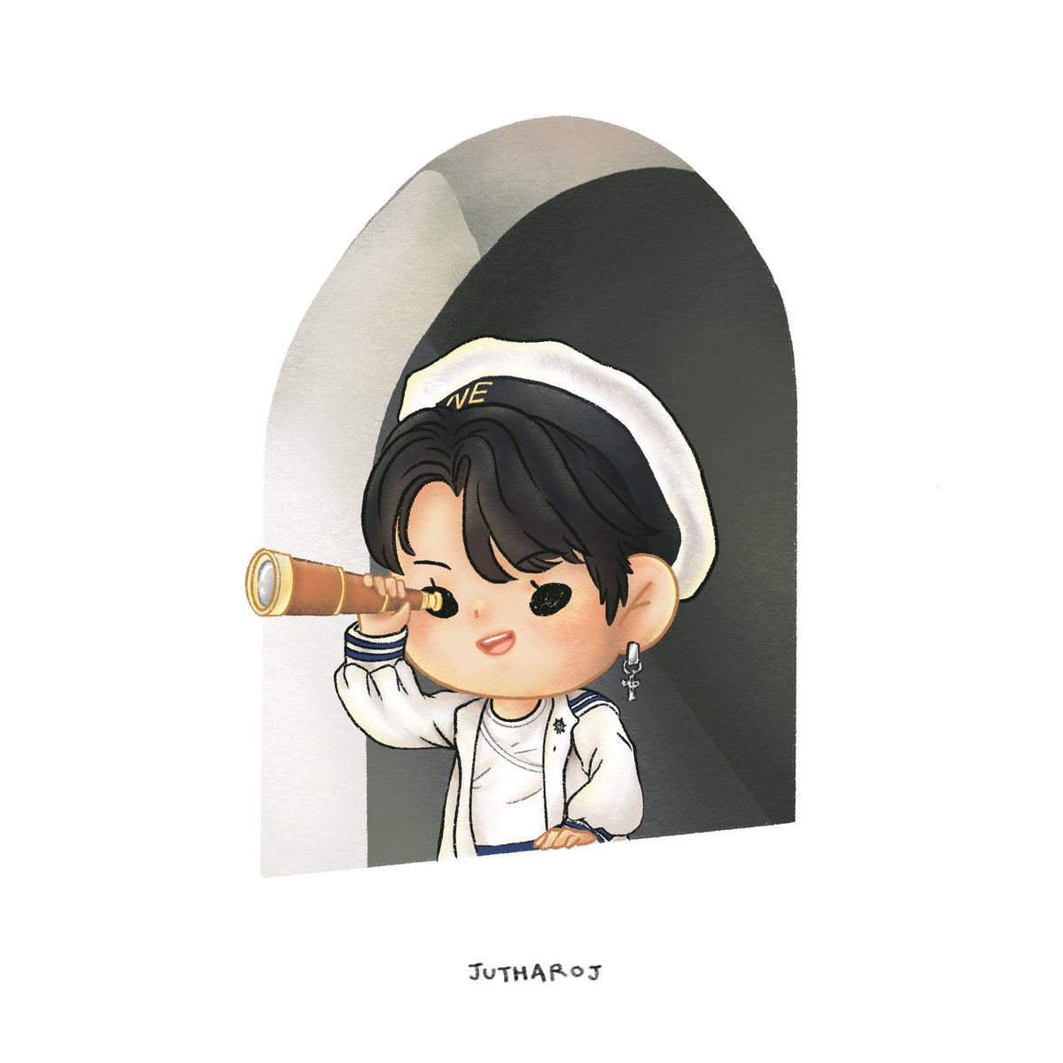 Jutharoj's tweet photo. แอบมองพิวอร์อยู่นะคับ

#yinyin_anw 
#yinwarfanart https://t.co/zJlwqi6T9o