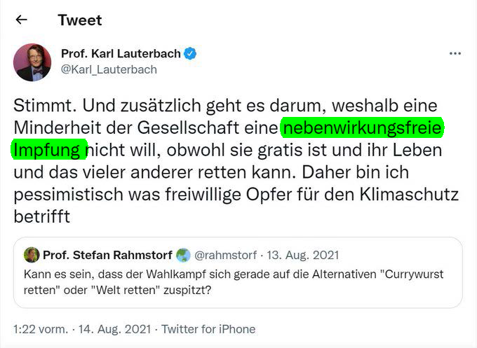 Im Grund sagt der ADAC, dass Gesundheitsminister <a href="/Karl_Lauterbach/">Prof. Karl Lauterbach</a> lügt. Vielleicht ein Fall für den Verfassungsschutz?