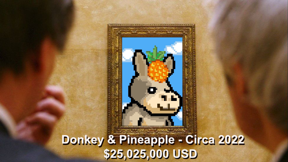 CryptoPeta's tweet photo. I made the "Donkey & Pineapple" "Meme"
#TLDMemeContest
I'm so bad at memes ๐ https://t.co/CHLurao1kO