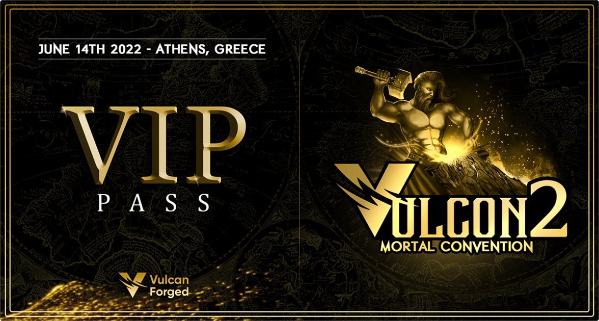 VulcanForged's tweet photo. The 50 VIP passes for VulCon 2.0 will go up today on the market at 4pm GMT. 💎

Starting price 50 $PYR.

VIP Pass gives you:

🔥Seating at Team Tables (Lunch and Dinner)
🔥Signed VulcanVerse art book by team
🔥VIP VulCon Achievement
🔥Vulcan Forged Office Tour
🔥All-Access https://t.co/vOxQwARAGZ