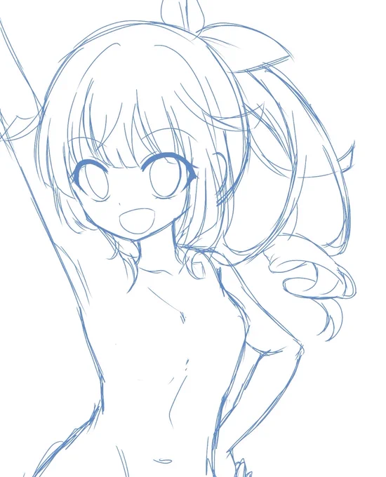ミド子ちゃん新衣装試行錯誤中(ー̀ὢー́; )#オリキャラ #お絵描き 