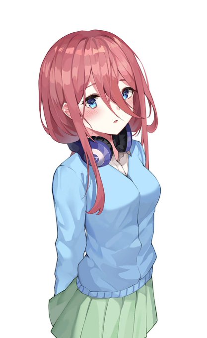 猫タシさんがTwitterに投稿した中野三玖(五等分の花嫁)のイラスト。