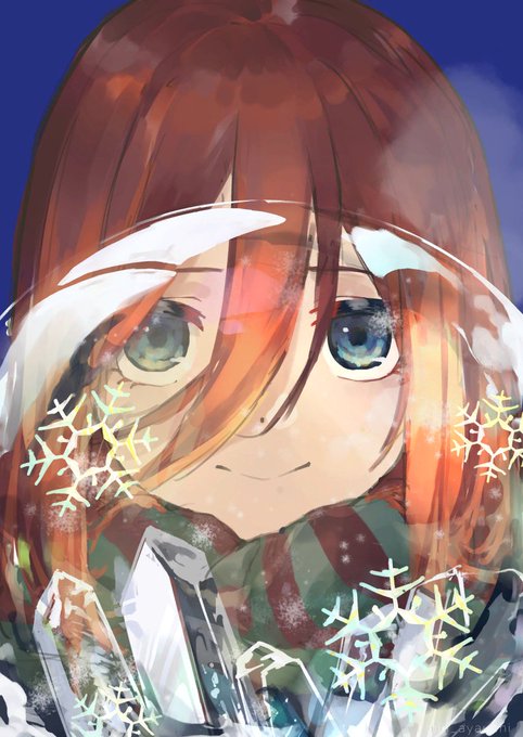 猫タシさんがTwitterに投稿した中野三玖(五等分の花嫁)のイラスト。