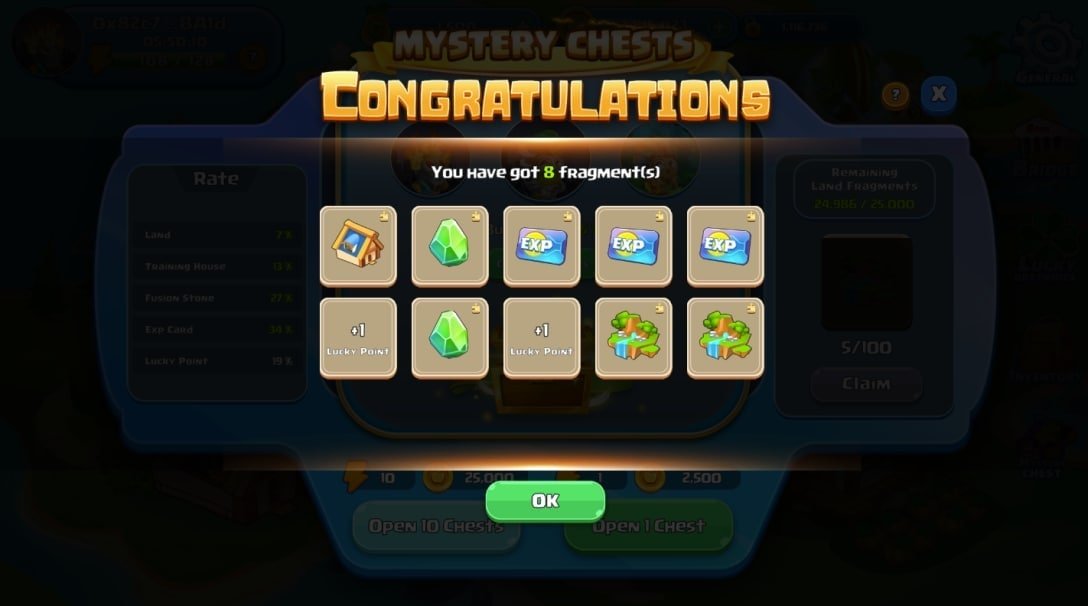 Green_Beli's tweet photo. 🔥 PREVIEW OF MYSTERY CHEST
Mystery Chest will be available in a few hours, are you ready?🚀
‼️ Don't forget: ONLY 25,000 Land fragments will be added to the Mystery Chest rewards pool. The Mystery Chest feature will end as soon as 25,000 Land Fragments runs out.
#GRBE #GreenBeli https://t.co/YFFQRixlV1