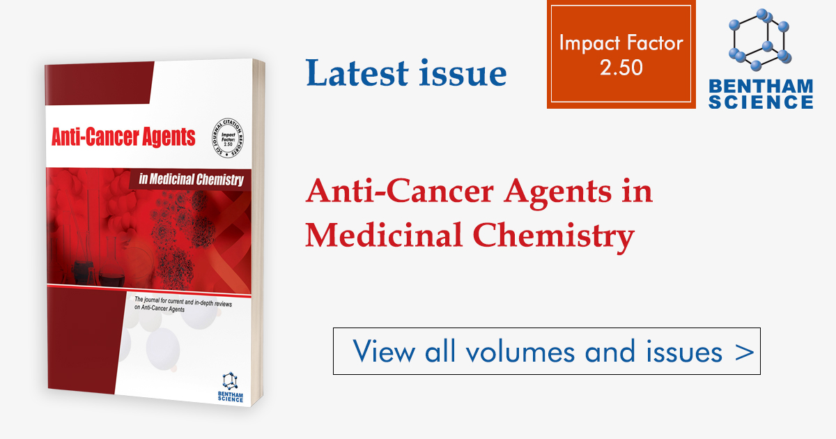 BenthamScienceP's tweet photo. The latest issue of Anti-Cancer Agents in Medicinal Chemistry is now available online. You may access the published content at: https://t.co/OEW5lYtPWH

#researchers #latestissue #newissue #medicinalchemistry #drugdesign #drugdiscovery #anticanceragents https://t.co/PEnKzQGTzw