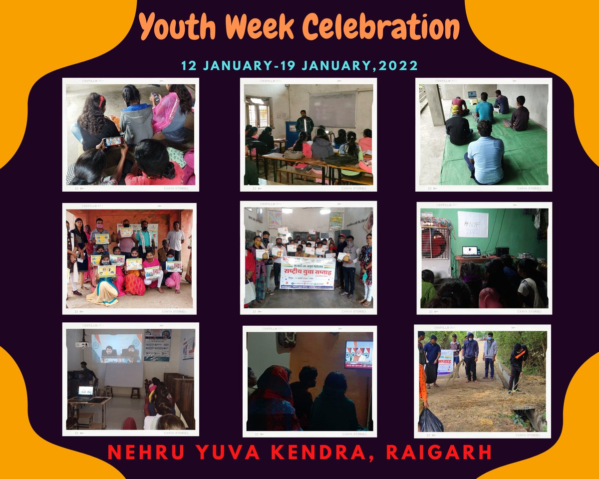 MYBRaigarh's tweet photo. Various activities under National Youth Week - 2022 by the National Youth Volunteers and Youth Club Members of  @NYKRaigarh . 

#AzadiKaAmritMahotsav #youthday #swamivivekanandajayanti https://t.co/1VICnmqdJ7