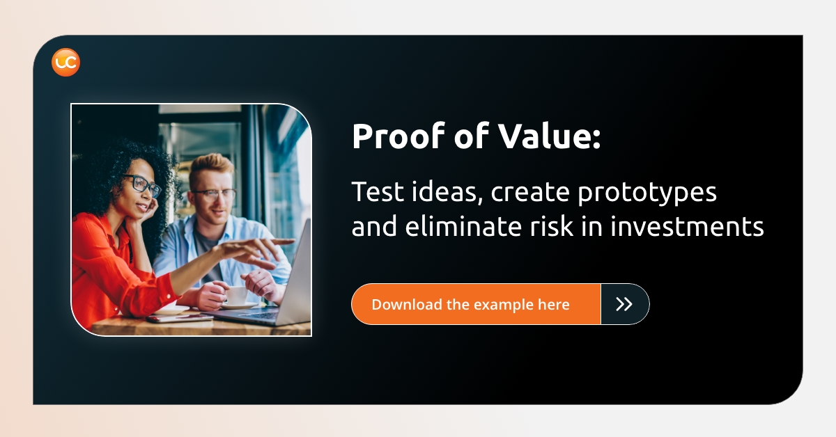 unchainio's tweet photo. A PoV helps to quickly test an idea, create prototypes and eliminate risk in investments. Download our PoV example case and see for yourself: https://t.co/mmjz8oOGBr 
#blockchain #proofofvalue https://t.co/dqFpdv2F6V