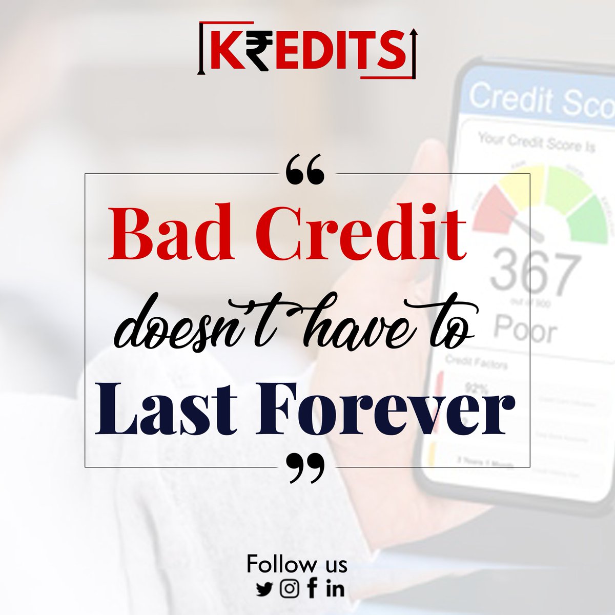 Kreditsin's tweet image. You can start with us at kredits.in
.
#creditrepair #fixmycreditscore #debt #creditispower #creditgoals #follow #creditservice #kredits
