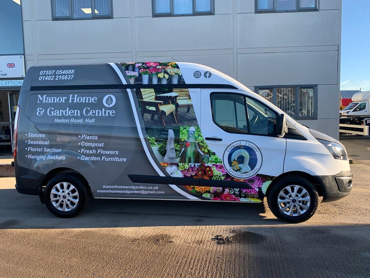 A striking wrap produced &amp; installed in-house by MW Graphics Ltd for Manor Home &amp; Garden Centre. The finish offers super gloss levels from the brilliant <a href="/ArlonGraphics/">Arlon Graphics</a> EMEA. Are you standing out from your competitors on the road? Contact us on 01482 897607 to see how we can help