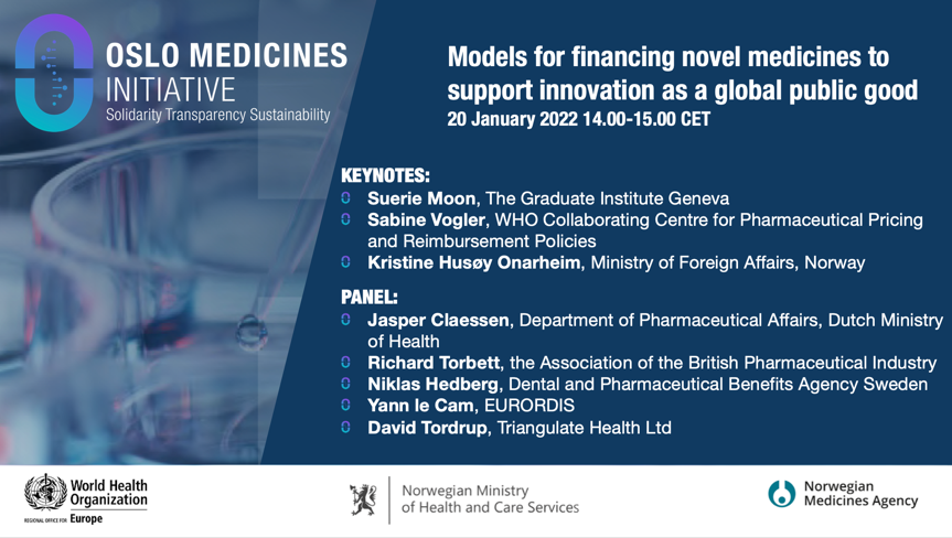 triangulate_ltd's tweet photo. Tune in 📽️at 14:00 CET today for the 2nd webinar under the #OsloMedicinesInitiative, discussing w/experts and practitioners how we can support policy-makers to more effectively finance novel medicines.

Triangulate's @dtordrup is delighted to contribute on the panel 🙏 https://t.co/JHjAJGB7n6