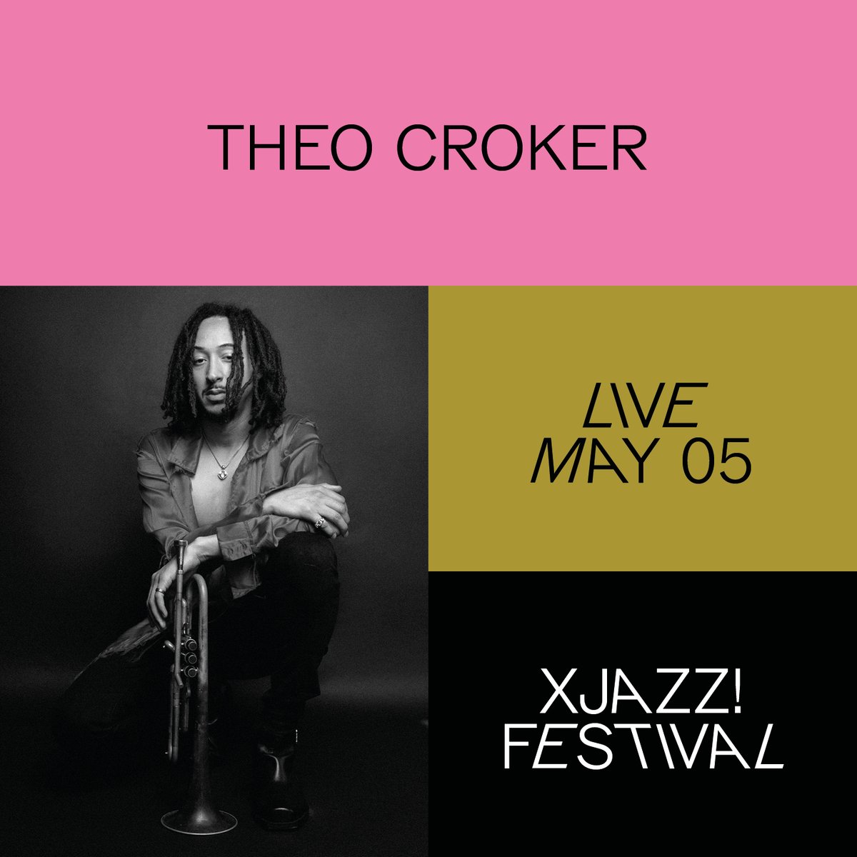 We can’t believe it either but Theo Croker <a href="/theocroker/">Theo Croker</a>  is going to play at our XJAZZ! Festival 2022! 🙌🙌🙌

MAY 05 | Lido Berlin  | START 19:30H

Get yourself a ticket here: bit.ly/3fDsdKm