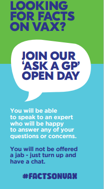 Join our 'Ask A GP' Open Day for facts on Vaccination #HysonGreen 👋
Visit Asda entrance, Hyson Green Friday 21 January 9am-3pm. You will be able to speak to an expert who will answer your questions/concerns
You will not be offered a jab - just turn up and have a chat #FactsOnVax
