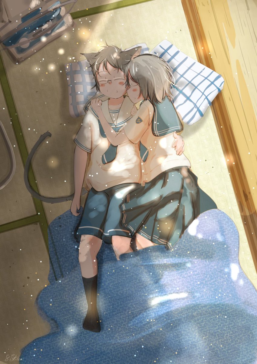 「男の子と女の子でお揃いのセーラー服まとめです。セーラー服は色の組み合わせがたくさ」|桜田千尋🌖2月17日よりプラネタリウムコラボのイラスト