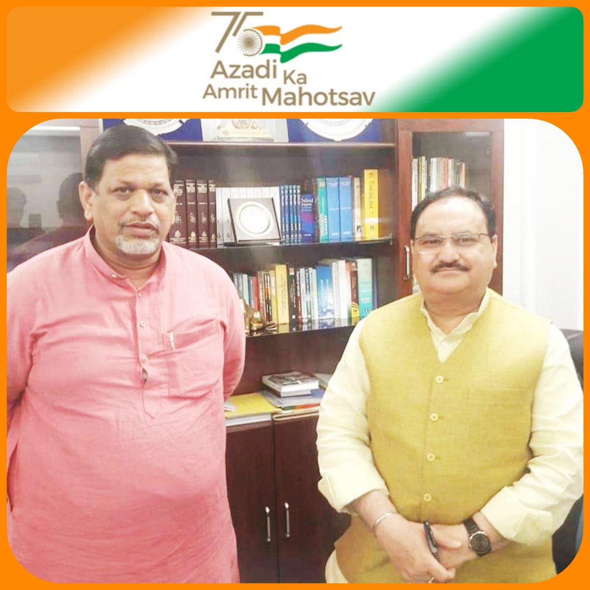 BaqriBjp's tweet photo. #NATIONFIRST #PARTYSECOND #SELFLAST
Mir Firasath Ali Baqri, Former State Spokesperson & Senior Leader BJP Telangana MET & GREETED Shri Jagat Prakash Nadda Ji For Competing 2 Years as the National President of World Largest Political Party #BJP We Respect you for your Efforts. https://t.co/dmmbvg4o1A
