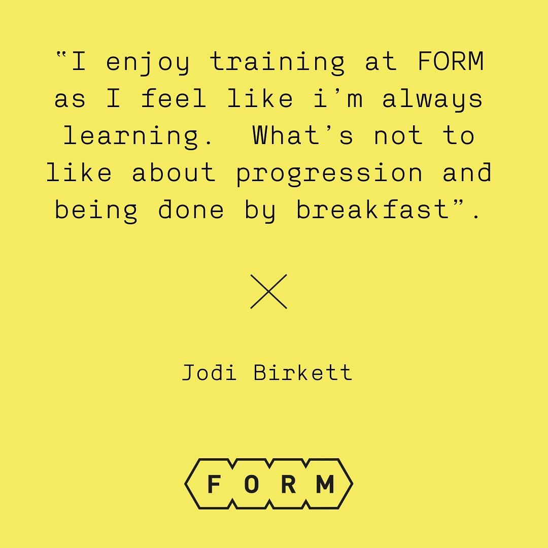 Meet Jodi B 👋🏻

A long standing FORM client 🏅

50% of people stop participating in exercise within 6 months - Jodi has been consistently training with FORM now for 4 years. 

Want to learn how to engrain fitness into your lifestyle in a sustainable way? 

Shoot us an email 📧