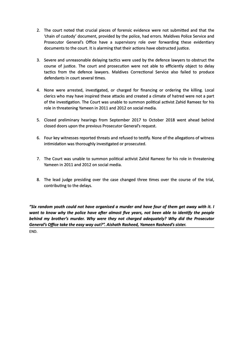 Press Statement: Yameen Rasheed’s murder trial verdict
Download PDF: democracymaldives.org/?p=186