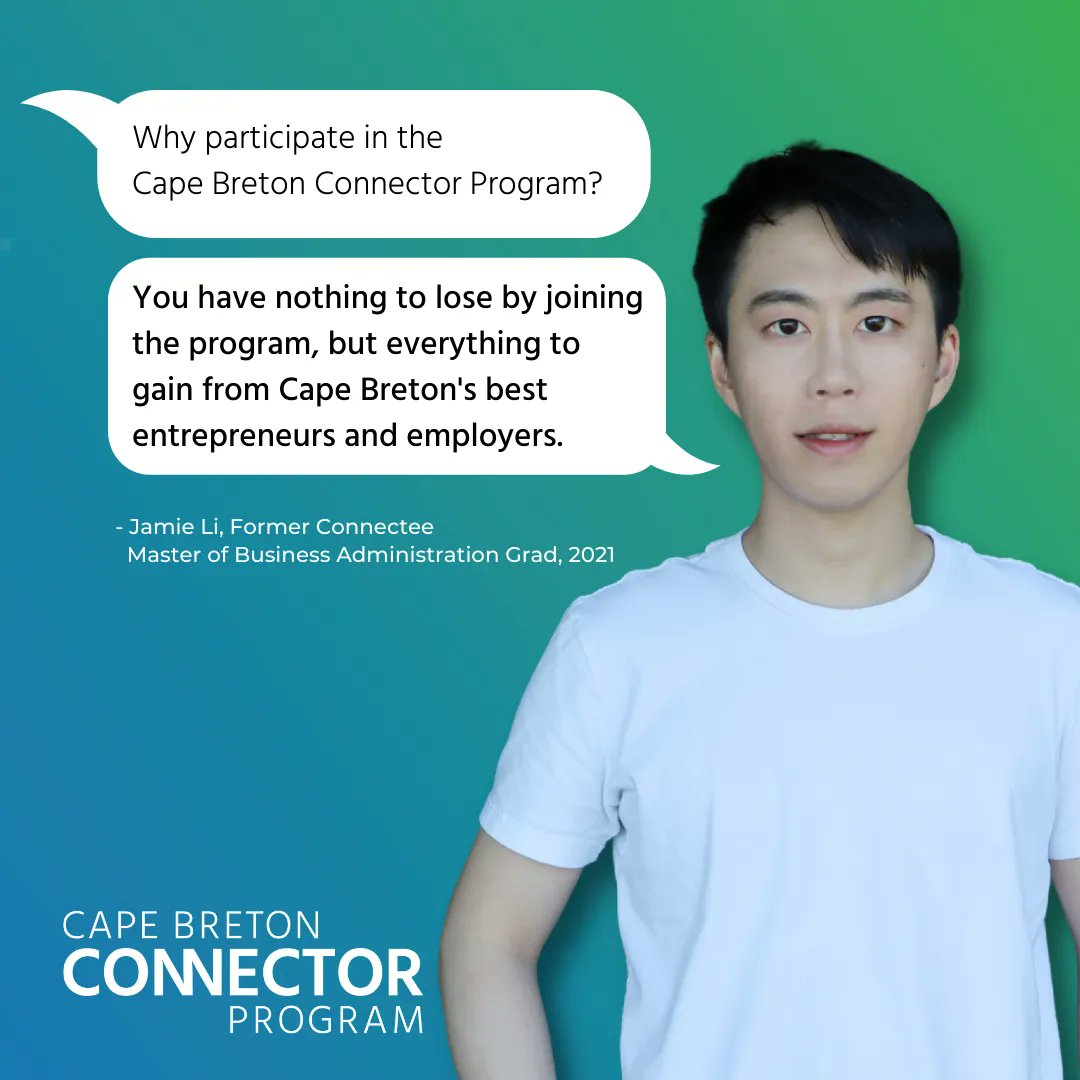 CBConnectorPrgm's tweet photo. Wondering why you should join the #CapeBretonConnectorprgm? Former Connectee, Jamie Li, tells us why he thinks you should join the program today!
#CapeBretonConnectorprgm #Connectees #CapeBreton #Unamaki https://t.co/wU9j6raJgU