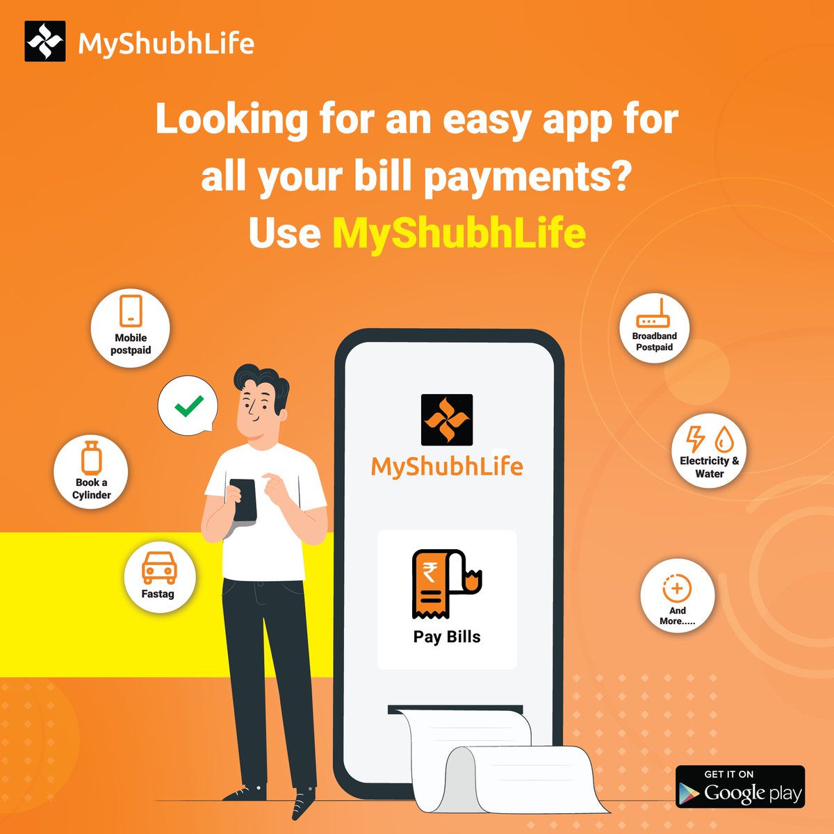 myshubhlife's tweet image. Our customer feedback helps us build curated financial products at affordable pricing on our digital platform. That&apos;s why our users have access to multiple offerings with convenience built at every step of their @MyShubhLife experience. #appexperience #paybill #payment #fintech