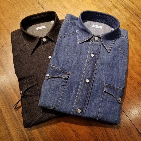 BEAMS F別注 ORIAN ドレスデニムウェスタンシャツ 西口 INDIGO