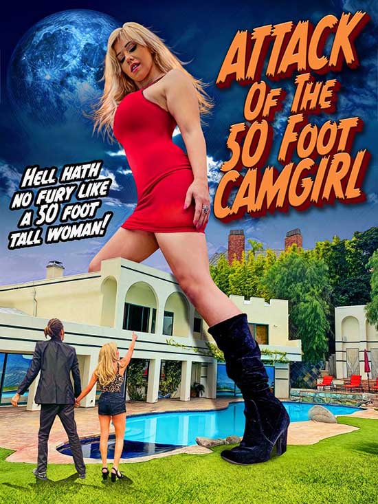 Una influencer se convierte en una supergigante por culpa de un producto que patrocina. Aprovechará su tamaño para vengarse de su marido y de la amante de este. #AttackOfThe50FootCamgirl está dirigida por el mítico #JimWynorski y producida por el no menos mítico #CharlesBand.