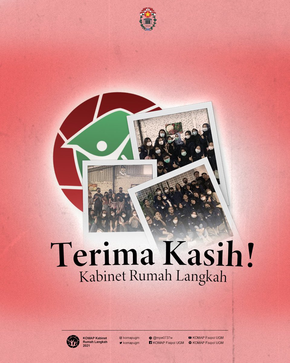 komapugm's tweet photo. KOMAP Kabinet Rumah Langkah telah memasuki masa purna tugas. Kabinet Rumah Langkah telah bersama Warga Komap melalui berbagai peristiwa dan kegiatan yang menarik. Tentunya semua hal tersebut tidaklah sempurna dan penuh bercak noda. https://t.co/PiKfr5oy51
