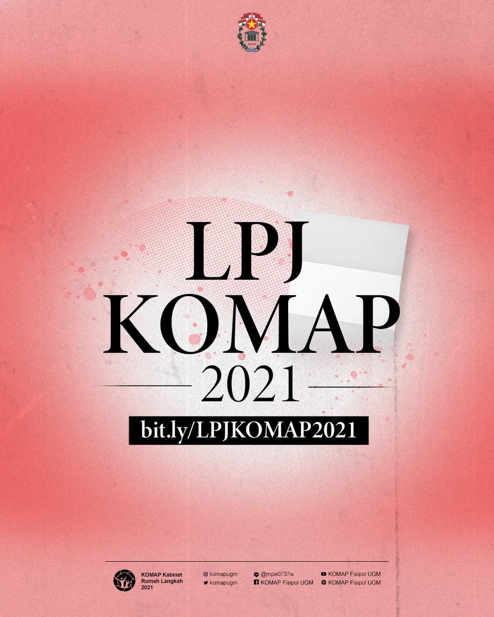 komapugm's tweet photo. Sebagai bentuk pertanggung jawaban dan terima kasih, seluruh warga Komap dapat mengakses laporan pertanggungjawaban melalui https://t.co/dbuJnRPHRD

Disamping itu, komap tentunya senantiasa menerima kritik dan saran yang dapat diakses melalui https://t.co/5hYqkYDhYz https://t.co/Zh0ozS11tj
