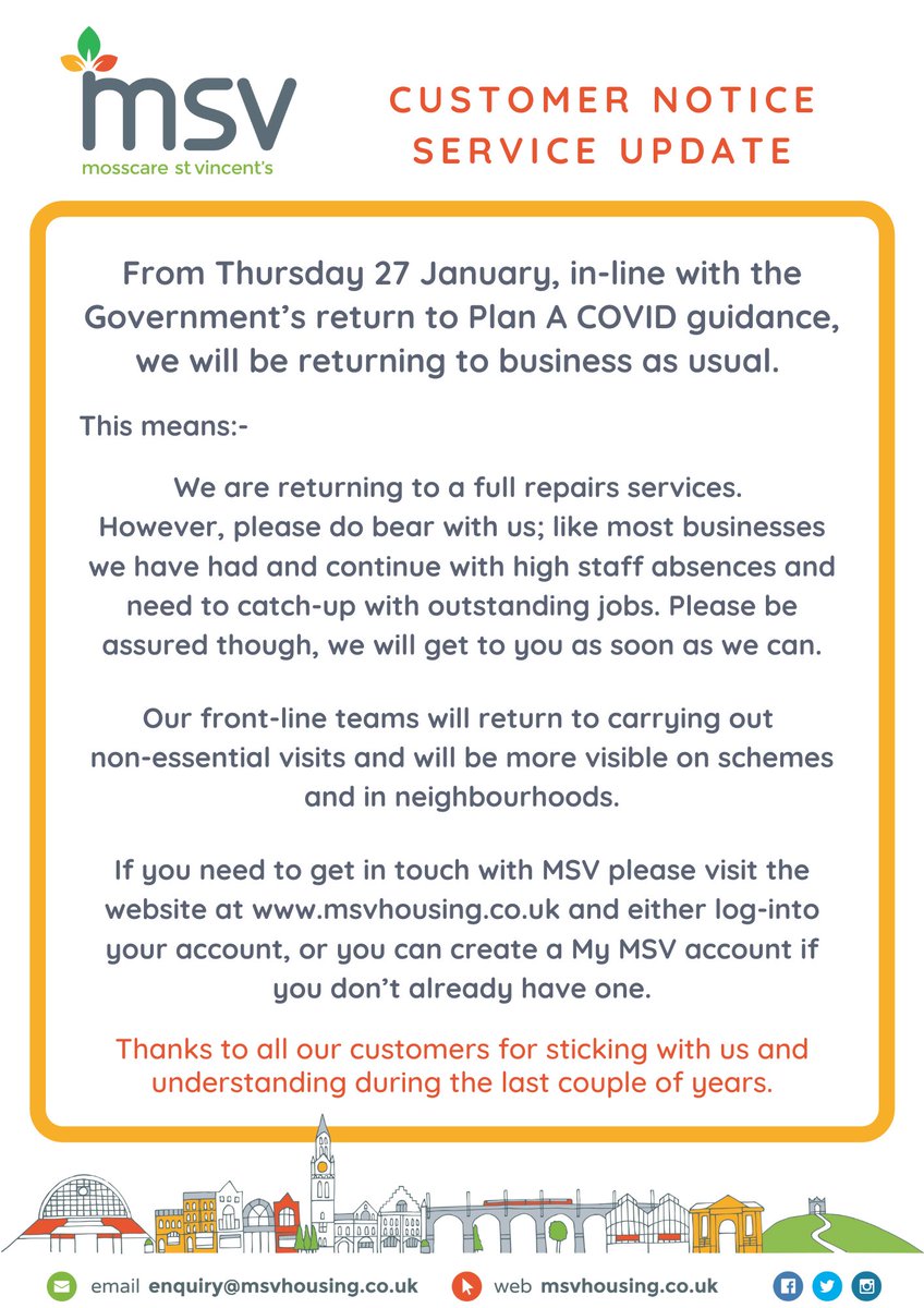 📍Important service update for MSV customers following the Government's recent announcement.