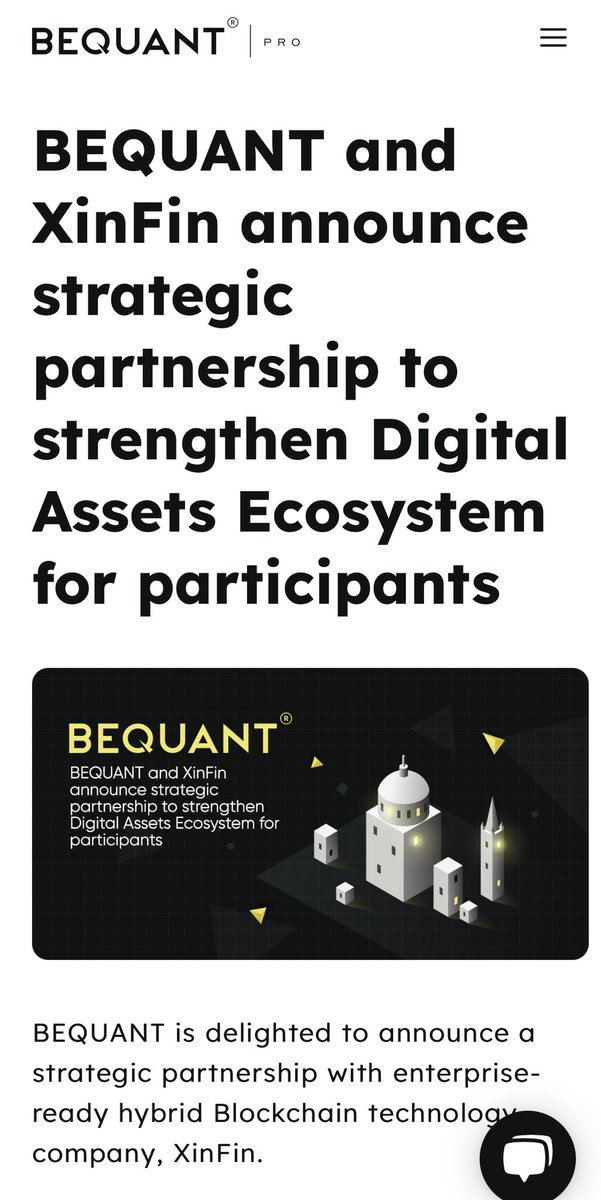 synergy0421's tweet photo. ✅#BEQUANT and #XinFin announce strategic #partnership to strengthen Digital Assets Ecosystem for participants✅ https://t.co/CV2dFliAzA https://t.co/OICM84EGkh