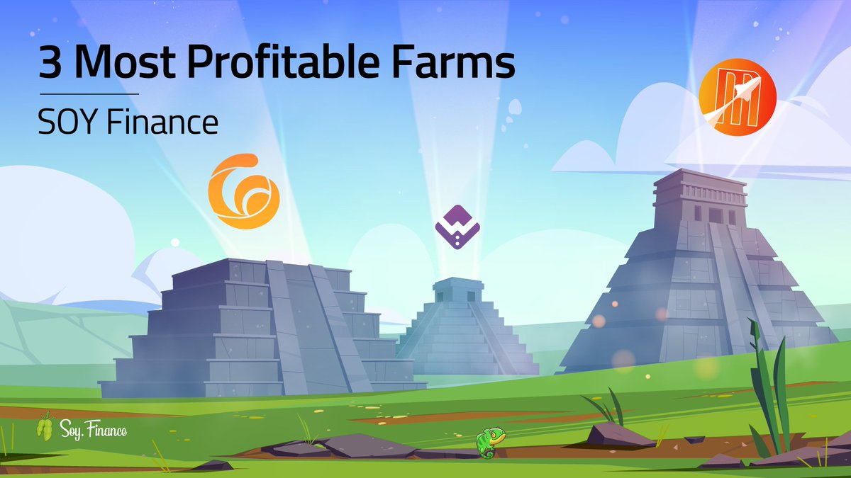 The 3 most profitable farms in SOY Finance today!

🥇 SOY - $XMS: 325% APR
🥈 SOY - $RACA: 295% APR
🥉 SOY - $WSG: 285% APR

#Yieldfarming's APR are indicative and may vary.

🌱 Trade &amp; Farm on:
app.soy.finance

🦥 Join our Community: 
t.me/Soy_Finance