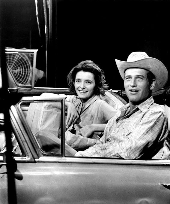 Paul Newman and Patricia Neal on the set of Hud, 1962...