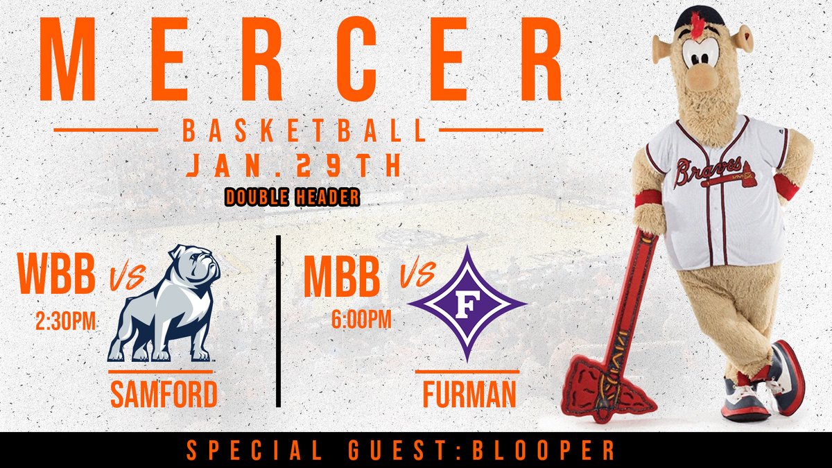 MercerBears's tweet photo. .@BlooperBraves to visit Hawkins Arena on Jan. 29 for @Mercer_WBB and @MercerMBB doubleheader!

🗞️: https://t.co/VS2J8g41Ps

#ForTheA | #RoarTogether https://t.co/gsVQcya3pK