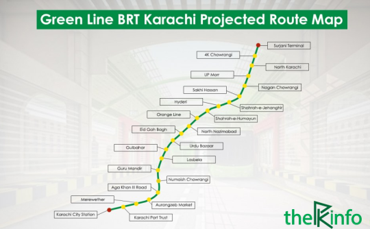Green Line Route Map Karachi Green Line Brt Route Map & Stations - Thepkinfo