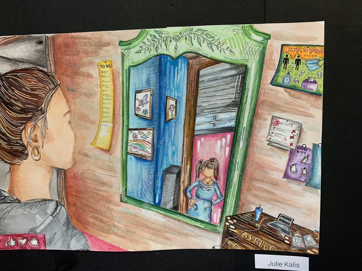 theNHSlibrary's tweet photo. Webster the spider is excited for the senior art show - are you?? #nhslib https://t.co/DzKXlvwUo3