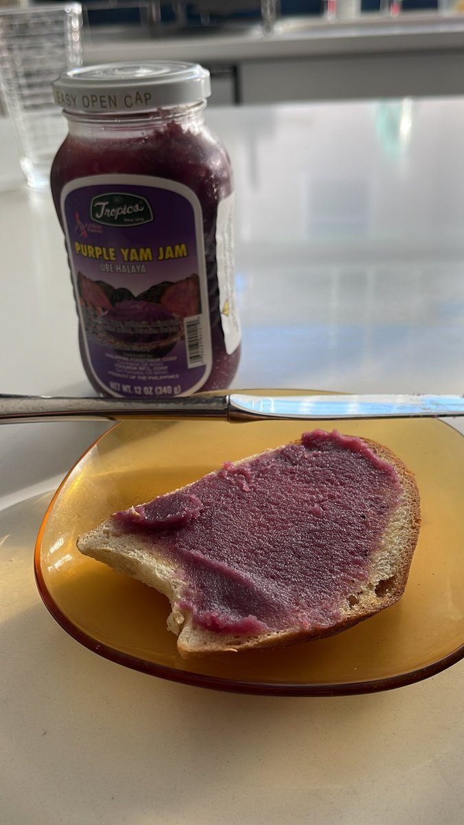 papalodown's tweet photo. So many ube desserts nowadays but the purple yam jam with toasted bread and butter is still my favorite way to enjoy ube, and ube ice cream (of course!) All the other stuff is doing too much #justsaying #simplicityisbeauty #ubejam https://t.co/W8tTkxMf4S