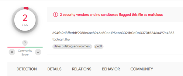 ClearskySec's tweet image. 1/ ClearSky Researchers have found a #backdoor used against Microsoft Outlook, Likely related to #Turla. We dubbed the Backdoor &quot;ComLook&quot; because its functional similarity to both #ComRAT and #Turla_Outlook.
virustotal.com/gui/file/694fb…