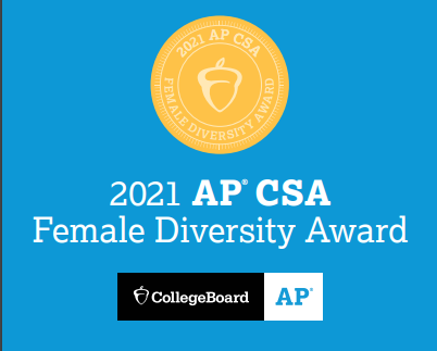 Holmdel High School is one of only 61 schools in the nation to receive @CollegeBoards's Female Diversity Award for achieving high female representation in BOTH AP Computer Science A and AP Computer Science Principles! #APCSA #APCSP #HolmdelExcellence @HolmdelHS @Matt_KUkoda