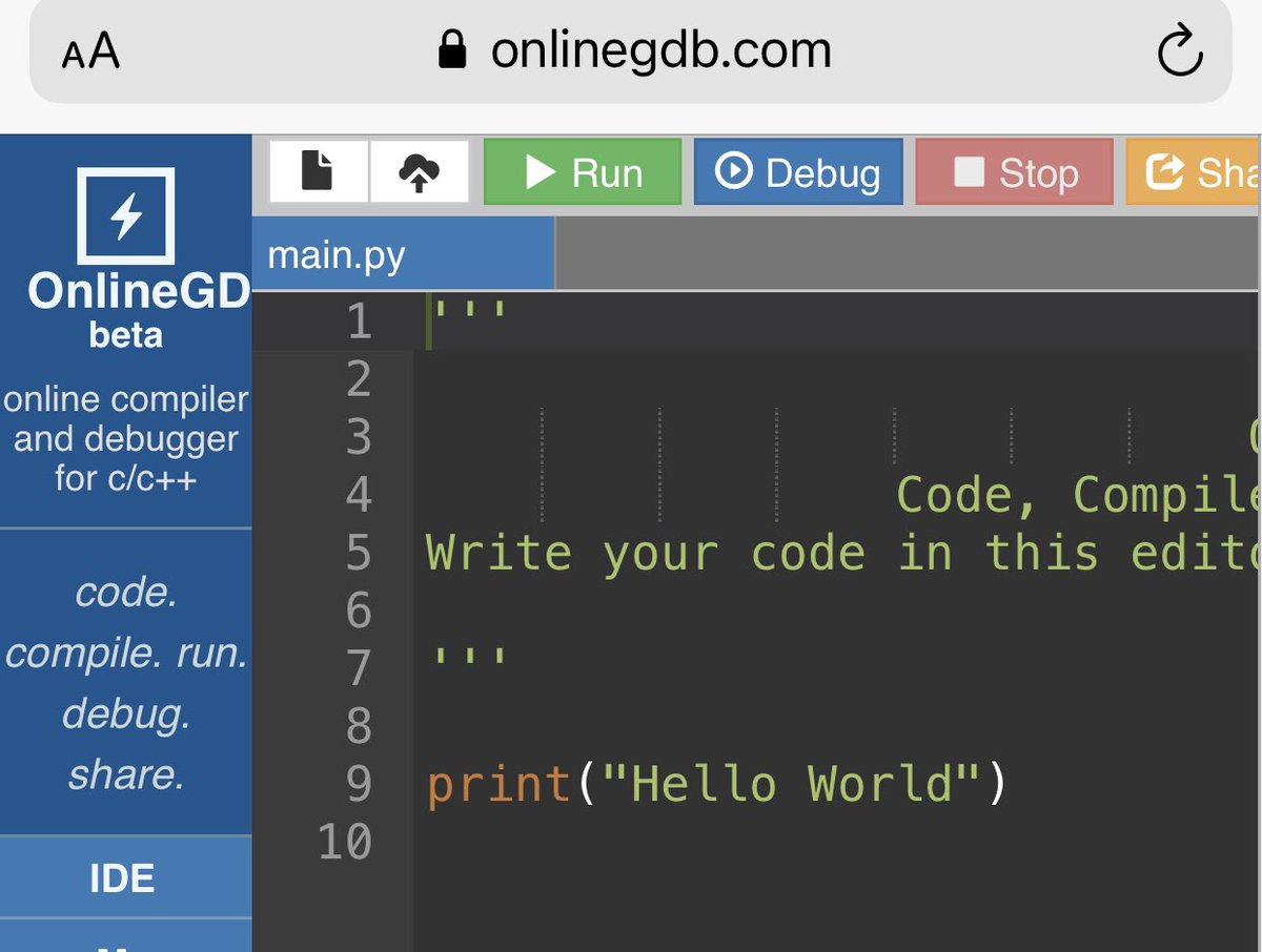 Python4Everyone's tweet photo. #برمجة_بايثون_للجميع_اسئلة_شائعة

س: هل يتوجب علي تثبيت برنامج معين في جهازي لكي اتمكن من كتابة (الاكواد)؟

ج: ليس بالضرورة.. فبالاضافة الى وجود العديد من ��نصات البرمجة المجانية في الانترنت؛ يمكن ايضا استخدام بعض المواقع التي تعمل كمنصة برمجية لعدد من لغات البرمجة ومنها بايثون. https://t.co/JfE82uEUJE