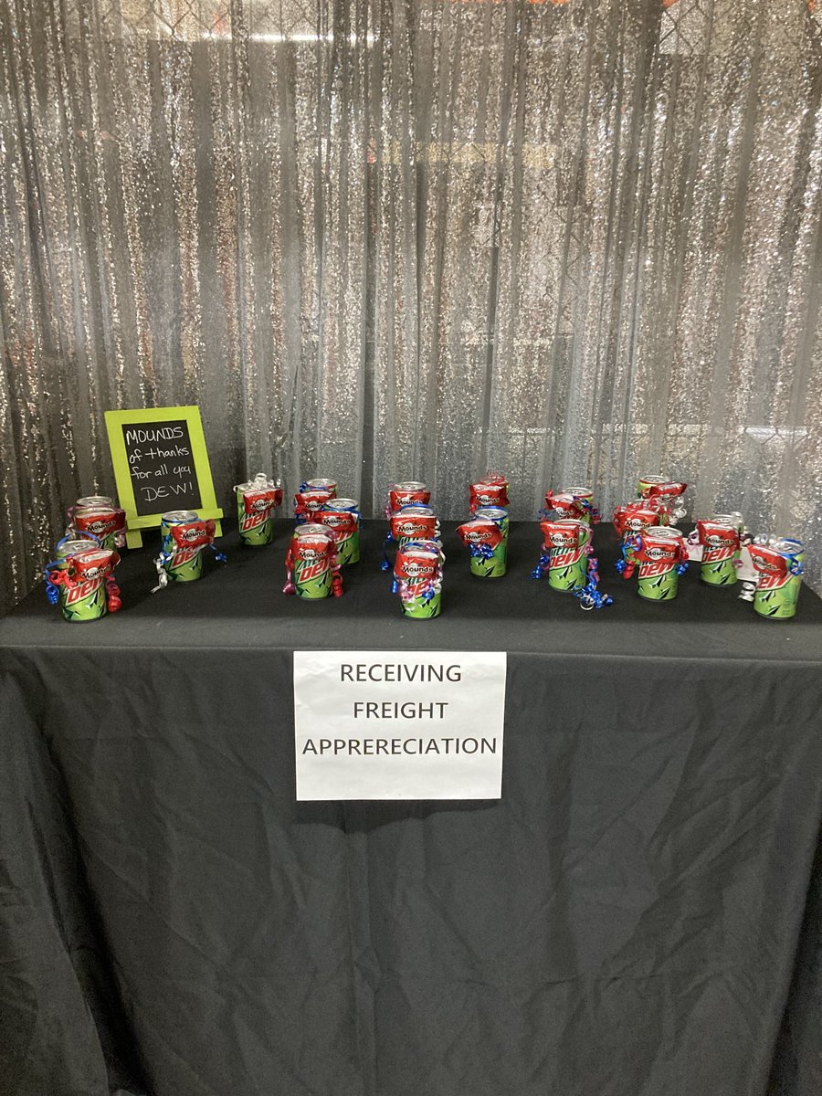 Mounds of thanks for all they Dew! Freight Receiving Appreciation.⁦<a href="/Michelle_SD20/">Michelle Santana</a>⁩ ⁦⁦@TerryFierro01⁩ ⁦<a href="/GlennHD20/">Glenn Nicholas</a>⁩