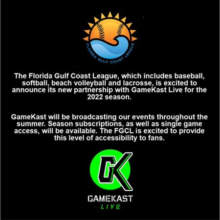FGCLsoftball's tweet photo. FGCL Sports & FGCL Softball, officially announces its partnership agreement with @GameKastlive. For full release information, see below: Get ready for summer collegiate softball all summer long, live streamed, all games! #showngo https://t.co/yhtoERIDT3
