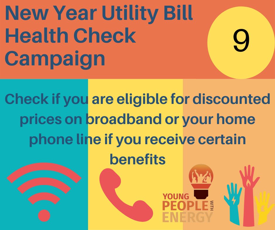 Day 9 - Check if you are eligible for discounted prices on broadband or your home phone line. Take a look at this @UswitchUK guide for more information uswitch.com/broadband/guid… @yorksenergydr @ScarCAB @CravenHarrogate @AdviceYork #support #help #moneyworries #bills #discounts